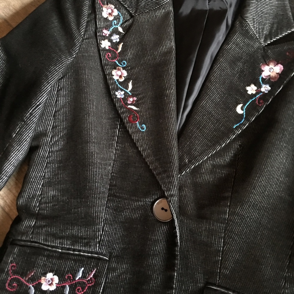 Lapis Black Corduroy Blazer Jacket - Picture 2 of 4